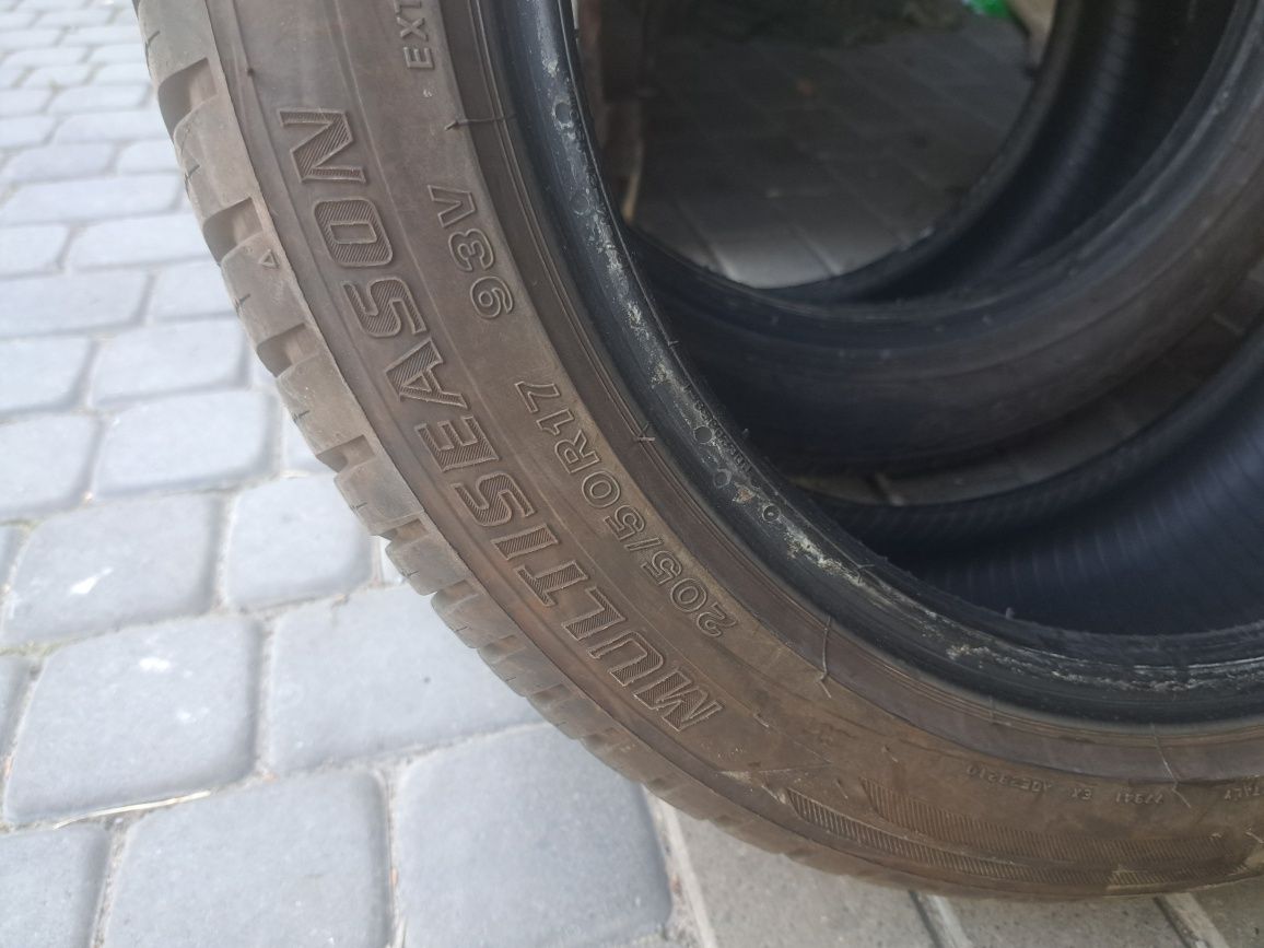Dwie opony wielosezonowe Firestone Multiseason 205/50 R17 93v