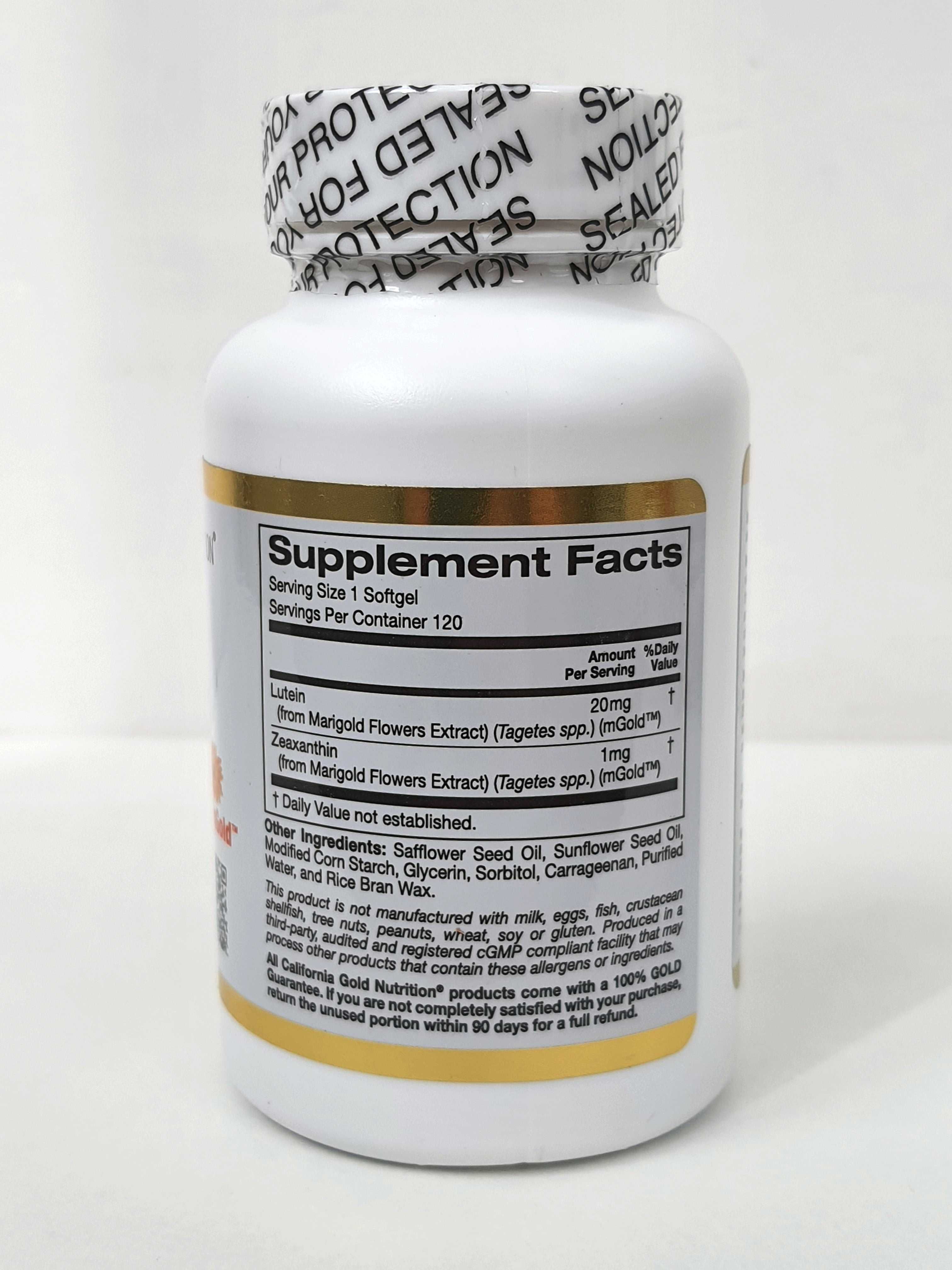 Лютеїн із зеаксантином California Gold Nutrition, 20 мг, 60/120 капсул