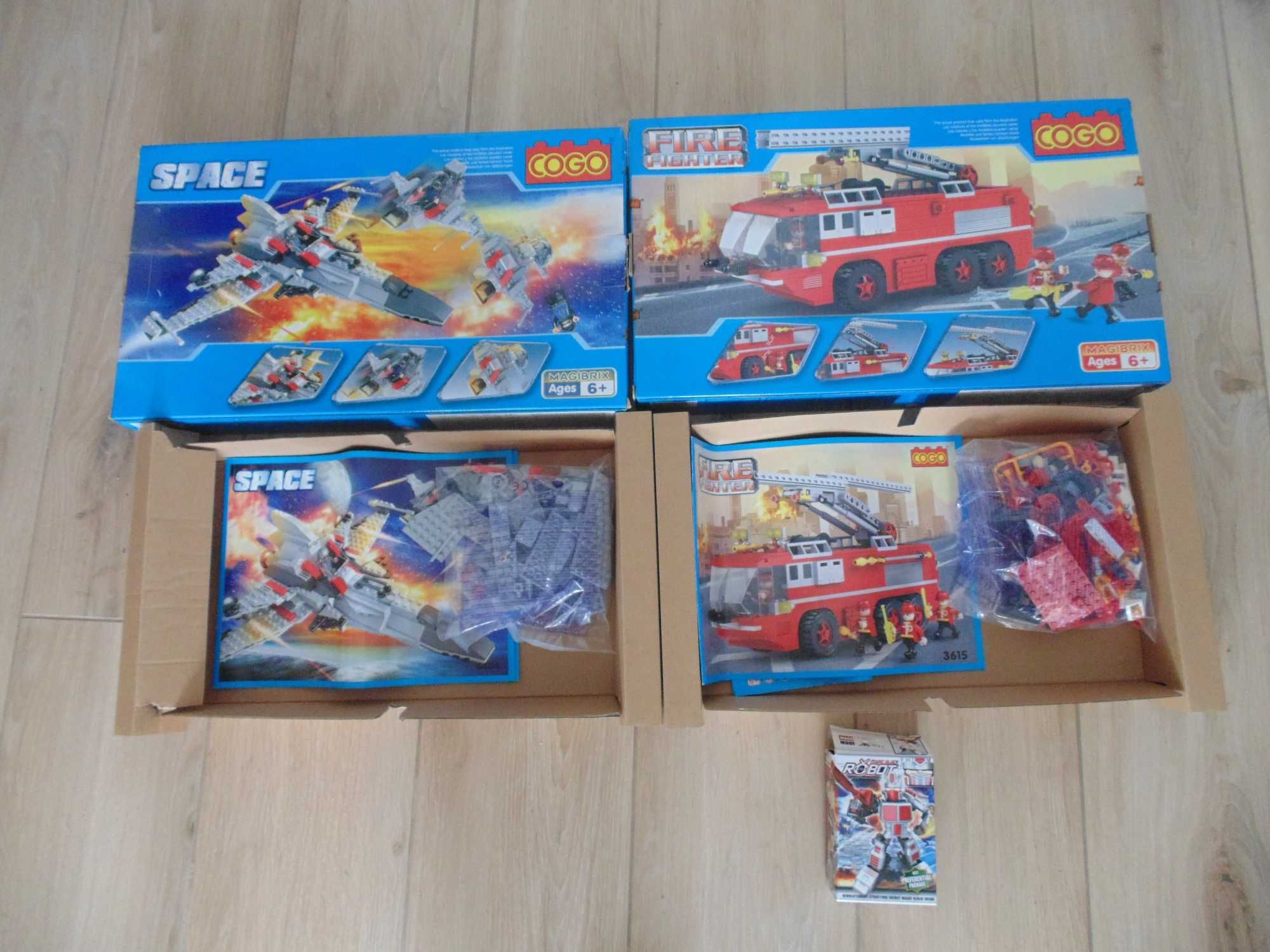 klocki Cogo space i fire fighter, kompatybilne z lego - 6+