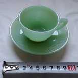 Vintage Chávena e pires café Fire King Anos 50