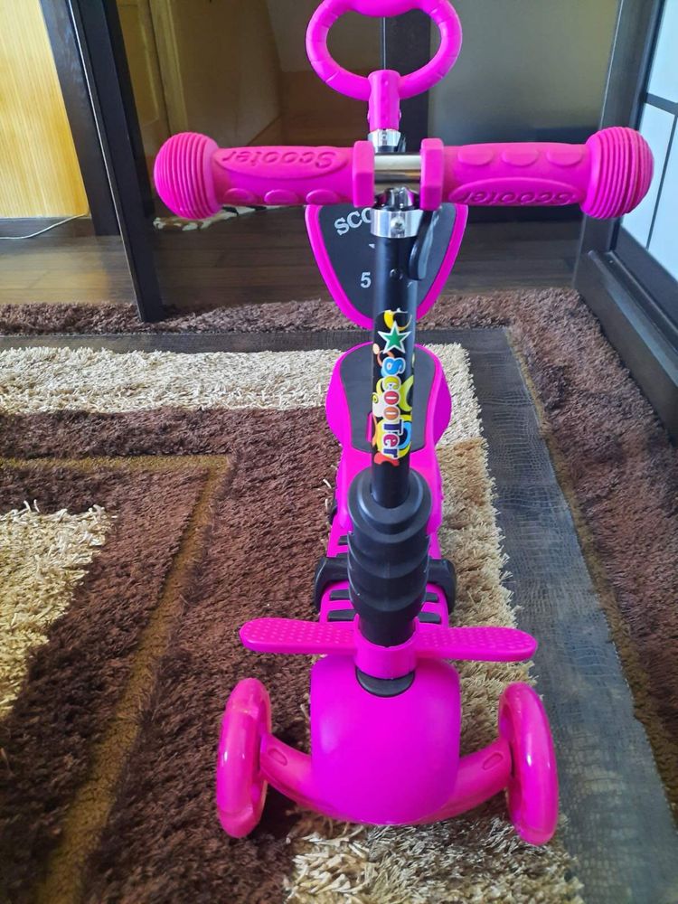 Триколісний самокат з батьківською ручкою 5в1 Best Scooter