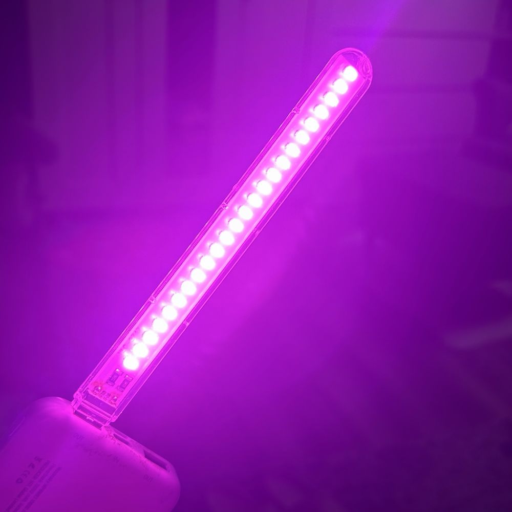 Led x2 neon różowy USB lampka światło rgb oświetlenie
