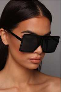 Okulary przeciwsłoneczne kwadratowe damskie czarne