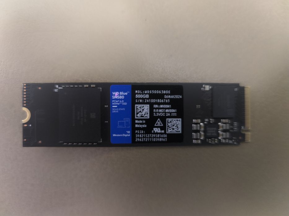 Накопитель SSD M.2 2280 500GB SN580 Blue WD (WDS500G3B0E)