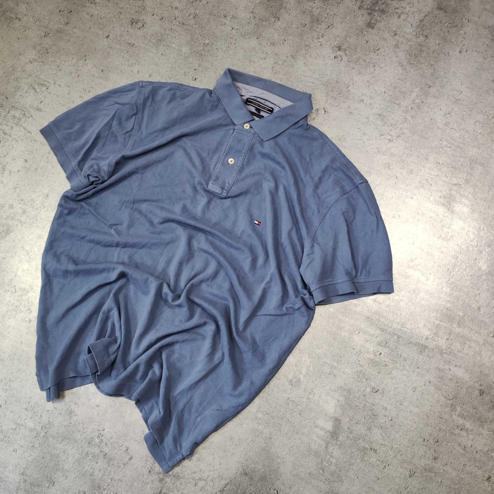 MĘSKA Koszulka POLO Elegancka Błękitna PREMIUM Bawełna Tommy Hilfiger