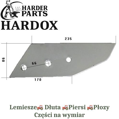 Dłuto Lemken HARDOX 336.3980/P części do pługa 2X lepsze niż Borowe