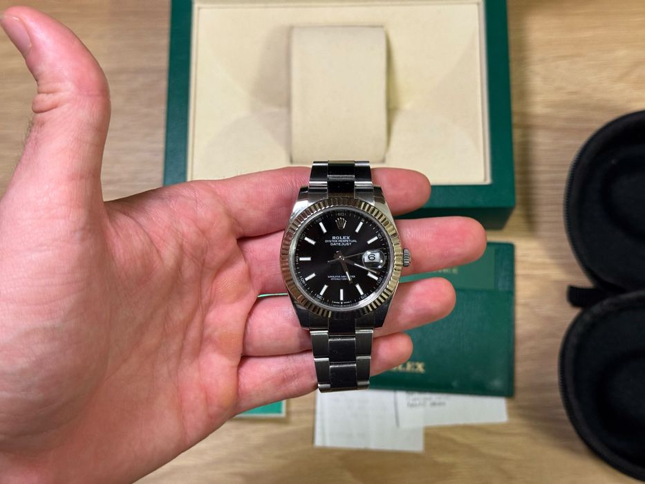 zegarek Rolex Datejust 41 White Gold Bezel 126334 Box & Papers 41mm