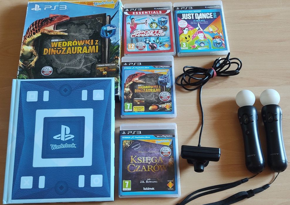 zestaw move PlayStation 3 księga czarów wędrówki dinozaurów just dance