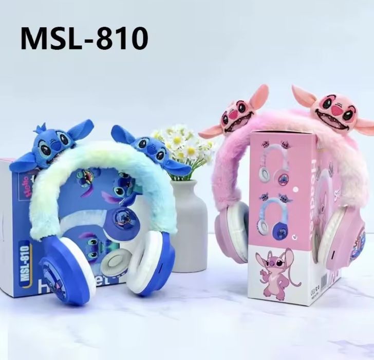 Стіч дитячі навушники бездротові Bluetooth з хутром