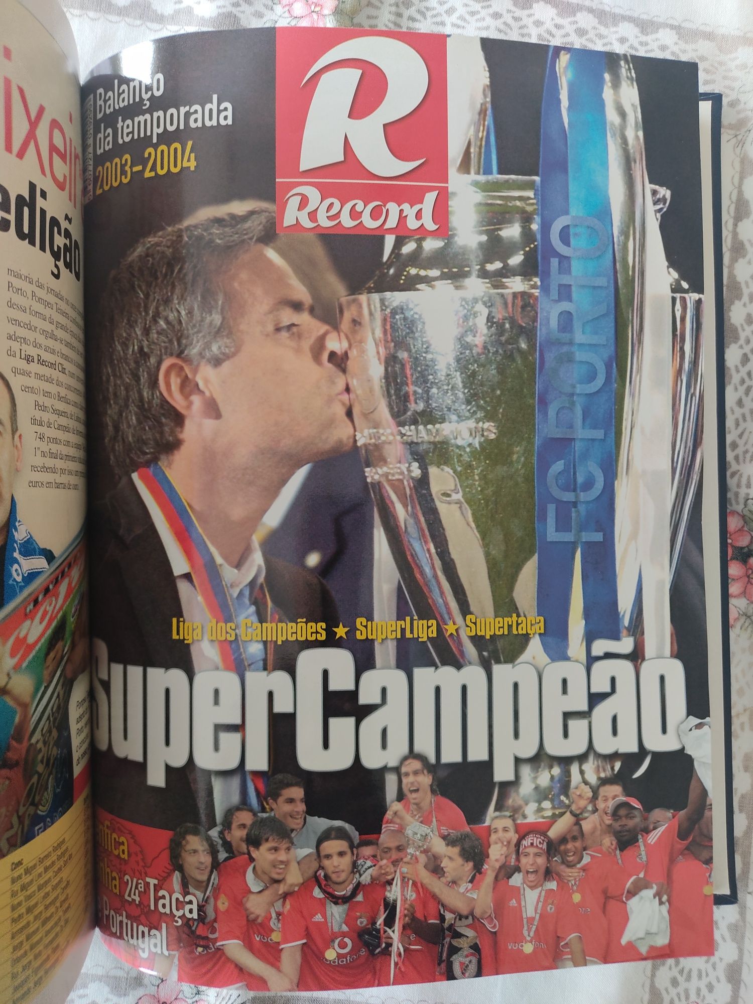 Encadernação de revistas Record de 1997/98 a 2003/04