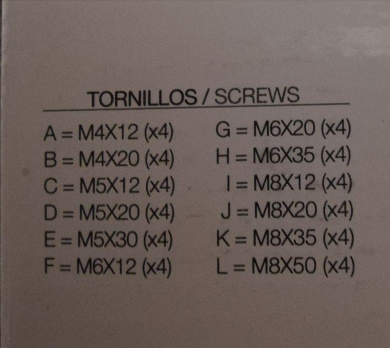 Parafusos (vesa) Universais para televisão