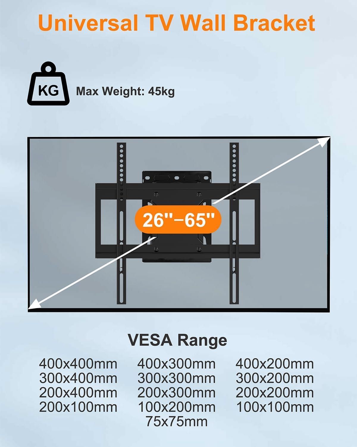 Uchwyt do telewizora 26-65 cali regulowany w każdą stronę uniwersalny