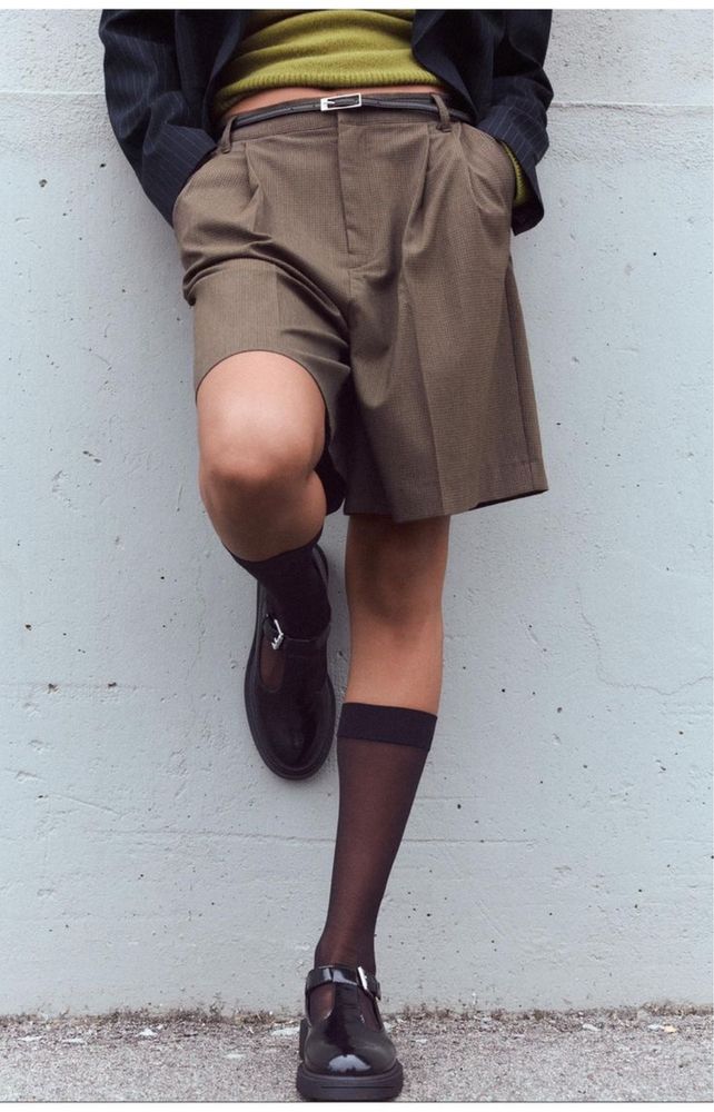 Нові коричневі шорти бермуди zara (s)
