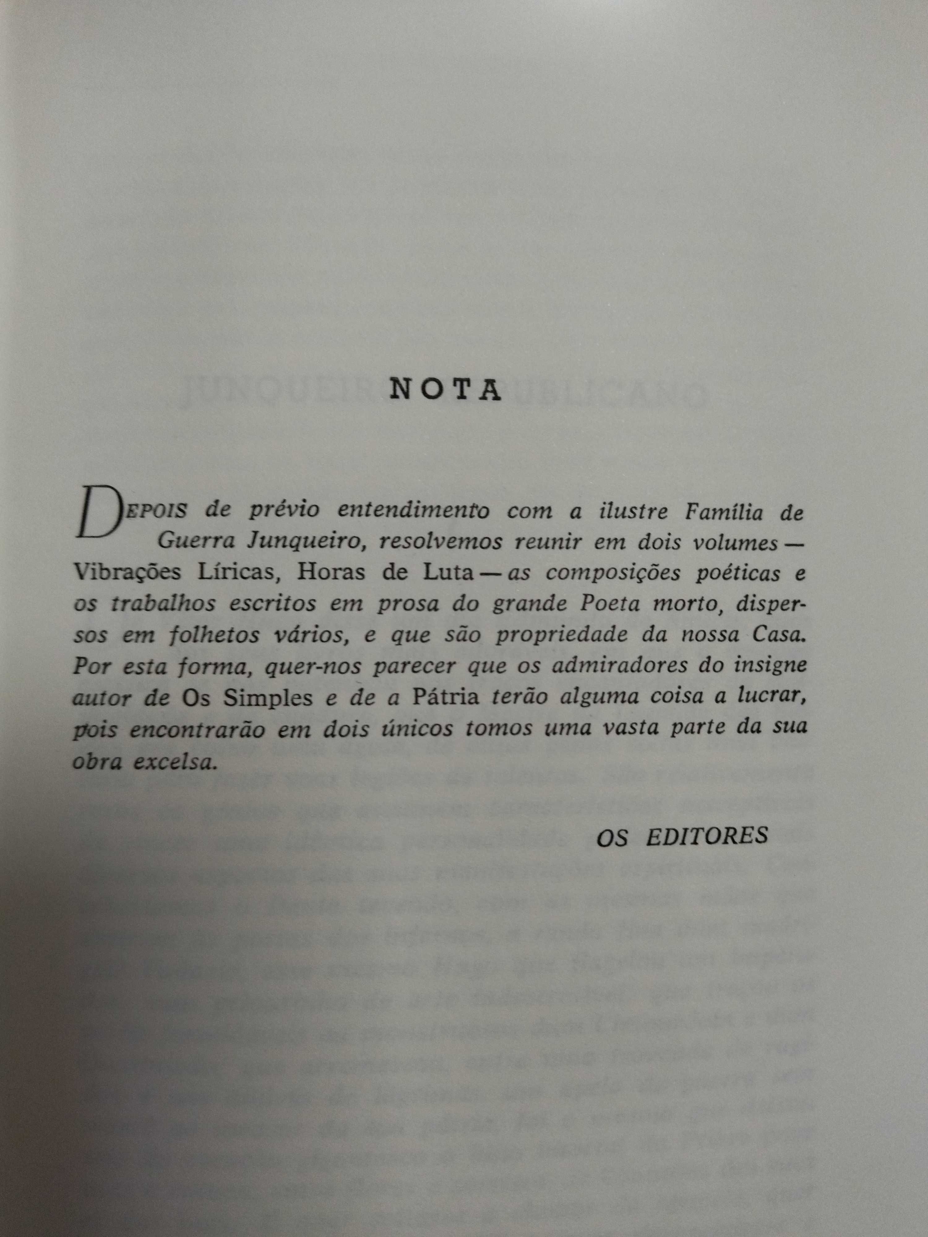 GUERRA JUNQUEIRO | Coleção Poesia e Prosa LELLO & IRMÃO [13 Livros)