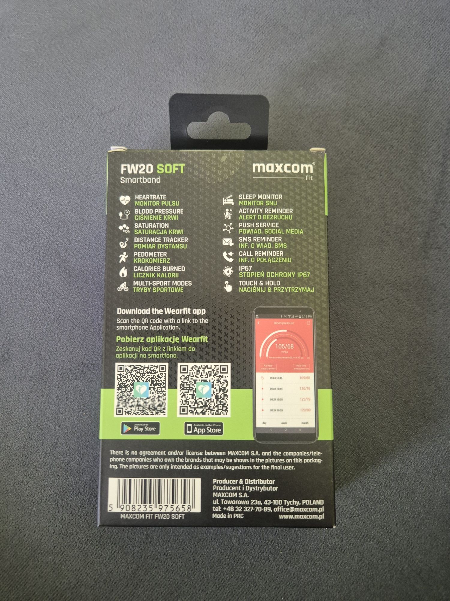 Opaska smartband MAXCOM FW20