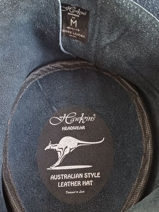Натуральная кожаная шляпа HAWKINS ориг Австралия 58 см