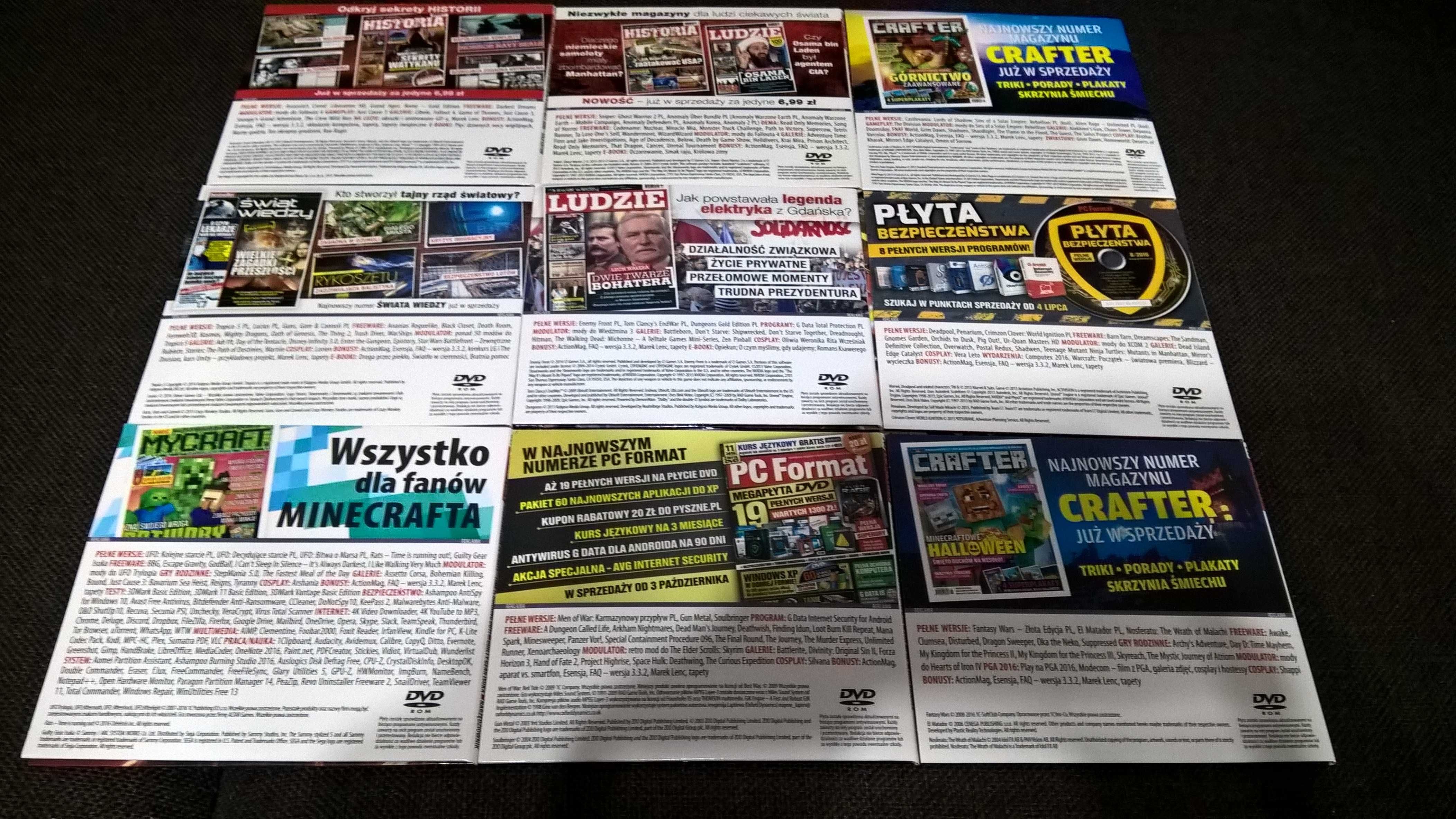 gry gra DVD CD-ACTION rok 2016: płyty nr 251, 253, 255-263