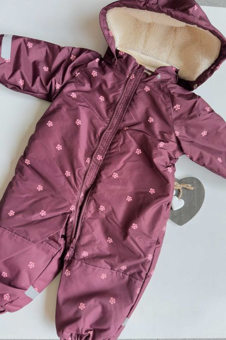 Термо комбінезон бордо-квіточки від h&m ріст від 74 до 104 см