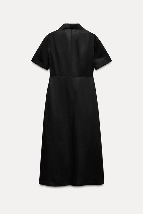 Брендова літня чорна сукня Zara ліоцел льон котон