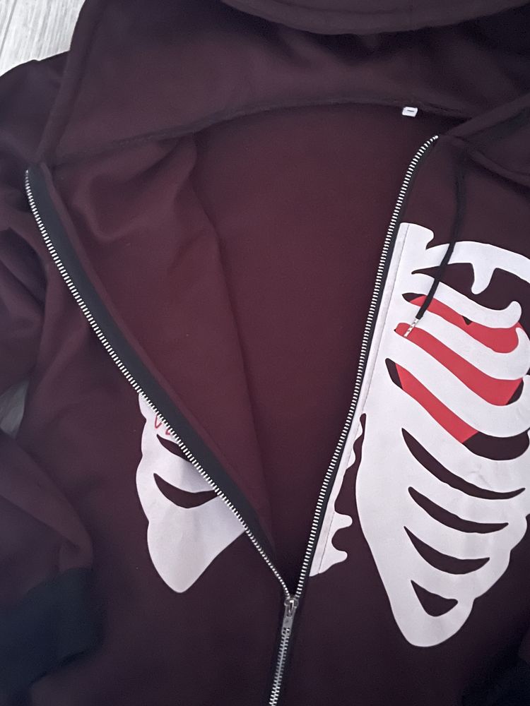 y2k skeleton zip-hoodie