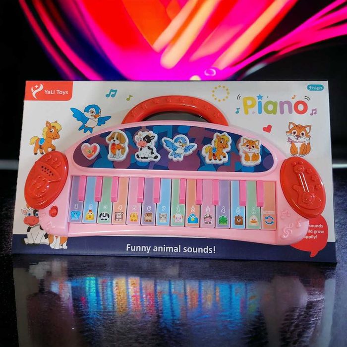 Muzyczne różowe pianino dla dziec