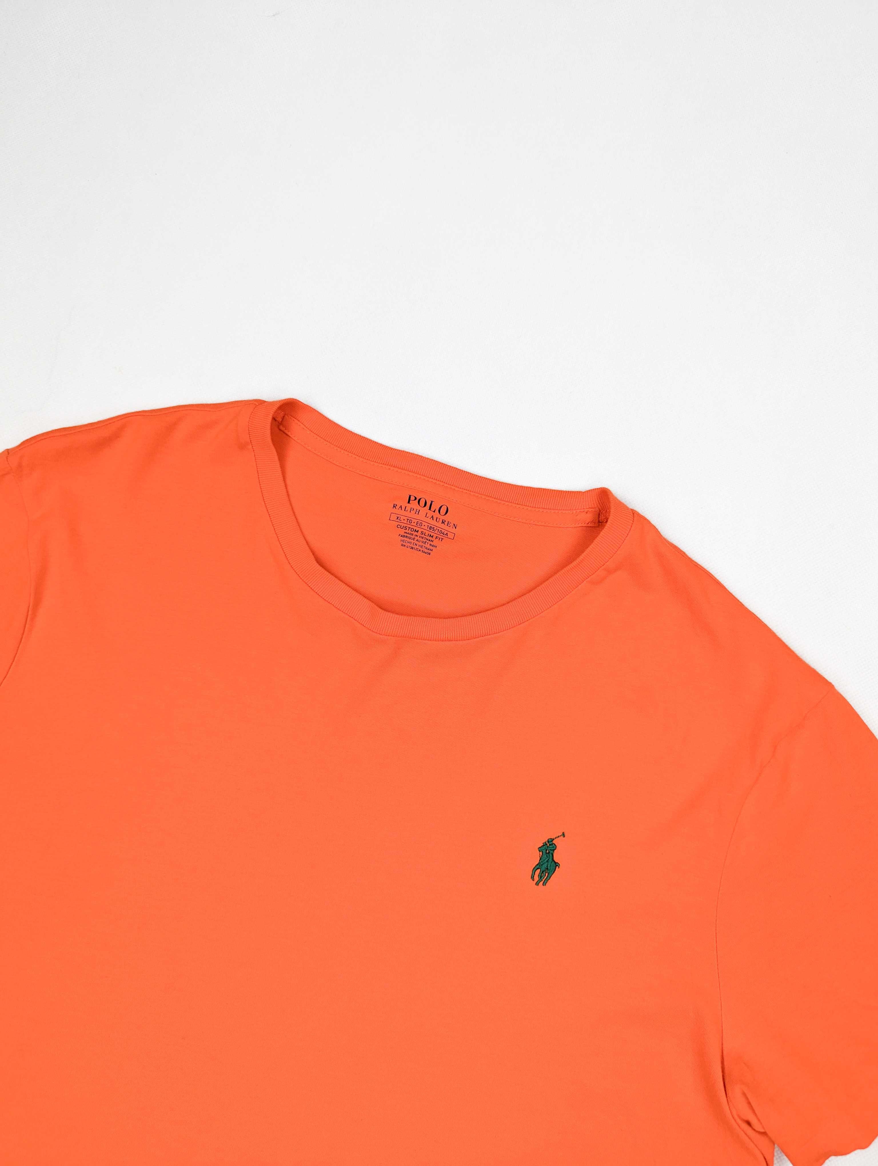 Polo Ralph Lauren pomarańczowa koszulka t-shirt XL logo