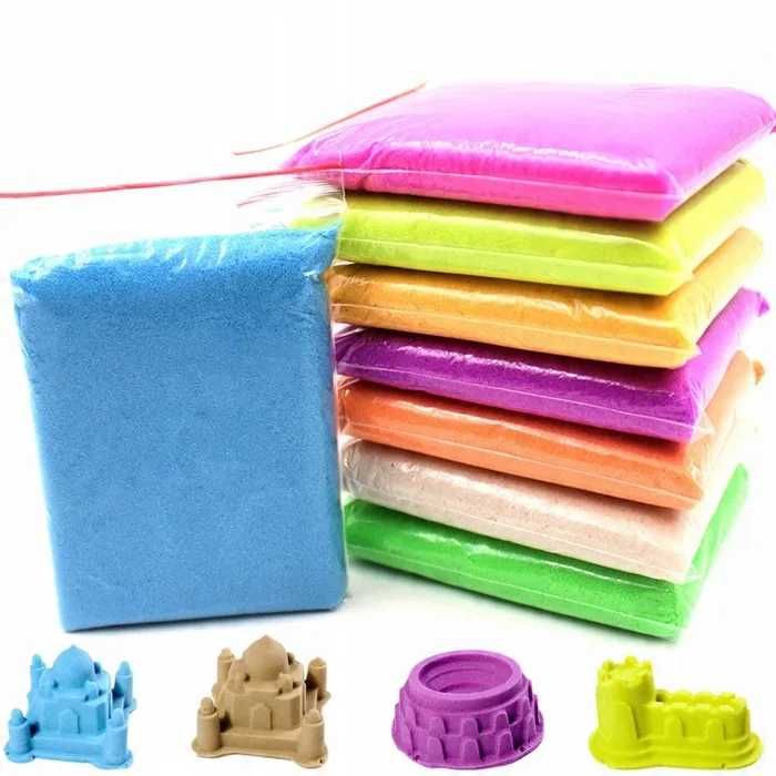 PIASEK KINETYCZNY DLA DZIECI 3kg Basen Łopatka Foremki Piaskownica