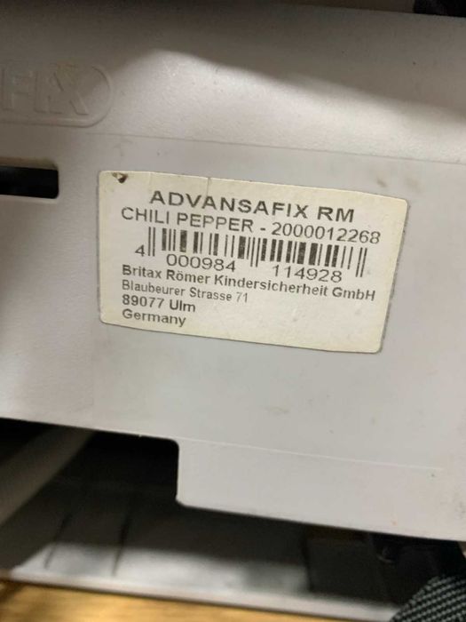 Детское автокресло ROMER advansafix rm chili pepper