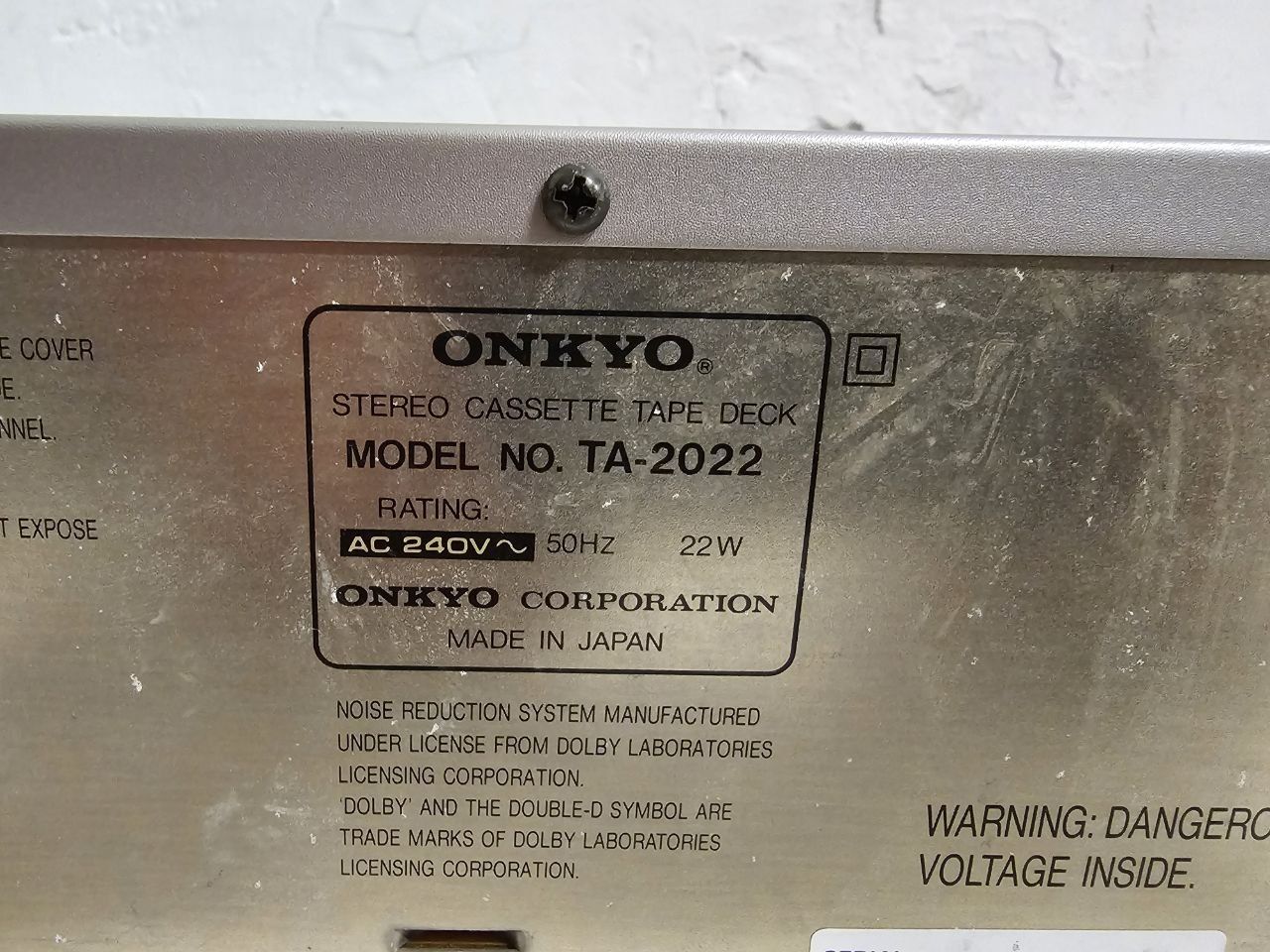 Magnetofon kasetowy Onkyo TA-2022. Wyprodukowano w Japonii.