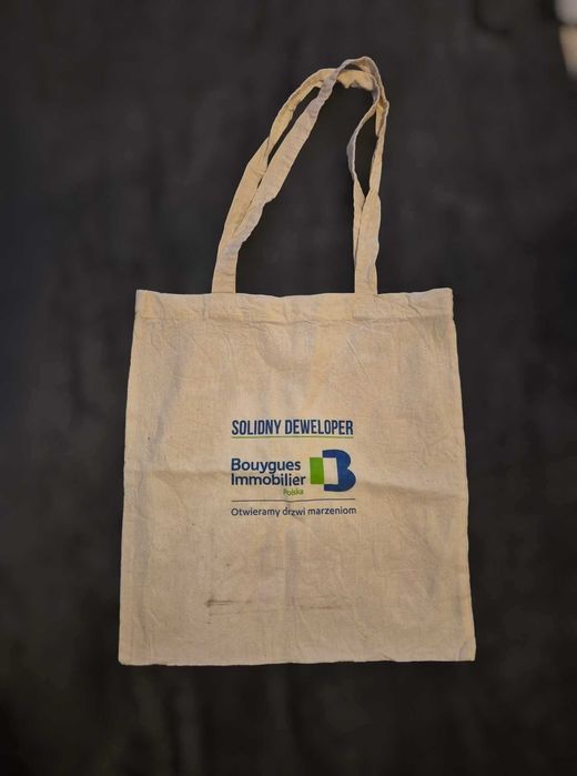 Torba materiałowa na zakupy A4 36x38 cm długie ramiączka Eco shopper