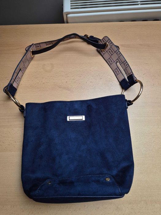 Fajna granatowa zamszowa torebka River Island