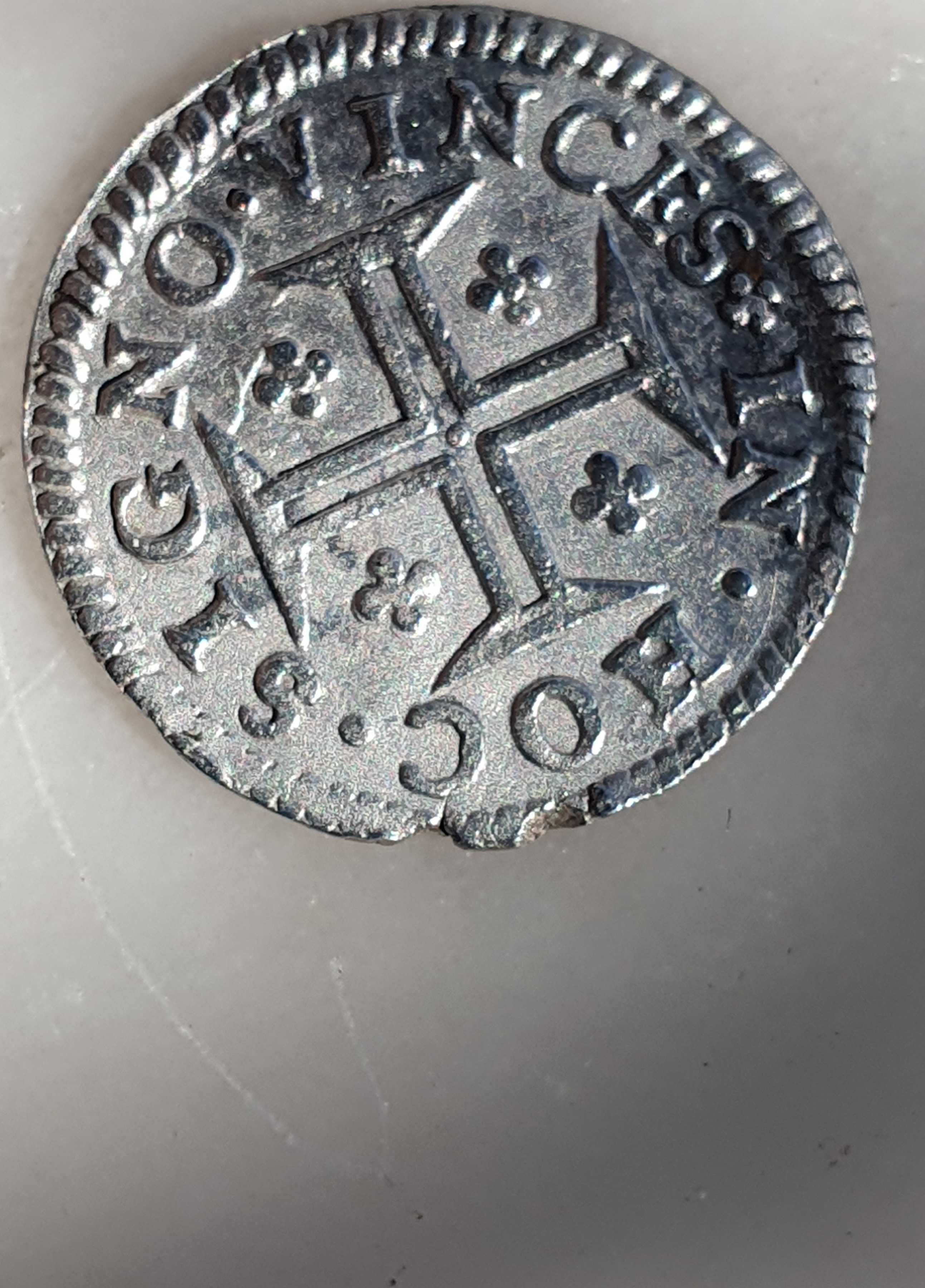 Moeda D. Pedro II - 1/2 Tostão (50 Reis) - Portugal - 1683