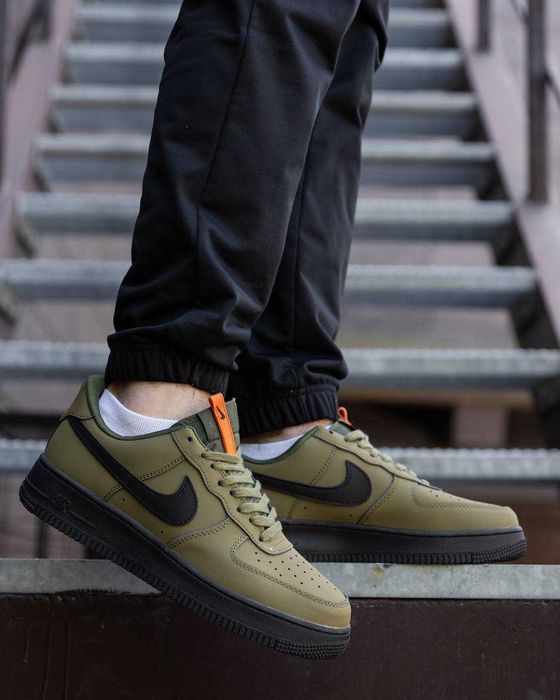 Кросівки Nike Air Force 1 07 Low Khaki/Black/Orange premium i96