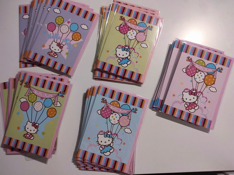 Pocztówki karnety zaproszenie urodziny  Hello Kitty Sanrio 57 sztuk