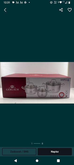 garnki, GERLACH, stał nierdzewna, szkło hartowane, 3 warstwowe dno