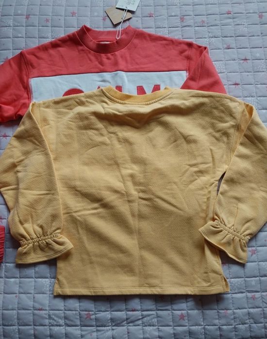 Conjunto | Lote de 2 camisolas cardadas | Name it | amarelo e coral