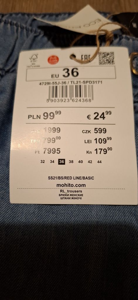 Nowe spodnie MOHITO rozm. 36
