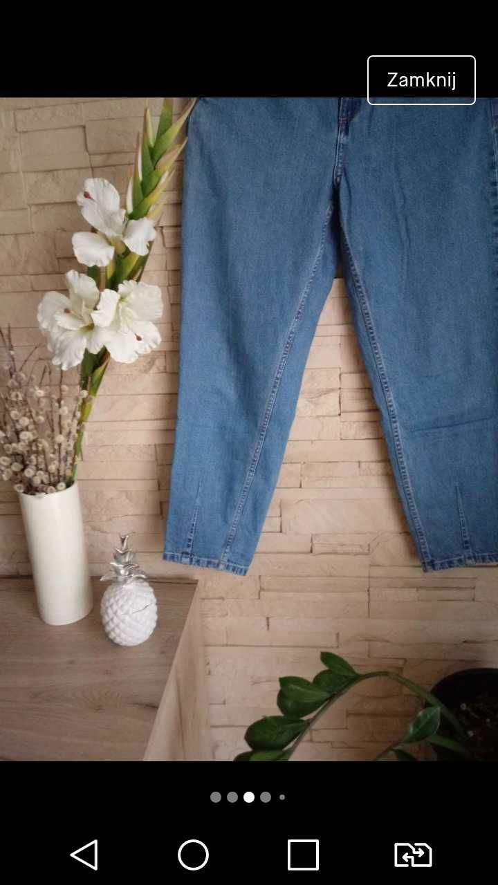 Sinsay denim spodnie długie damskie szerokie lata 60-te Vintage r. 42