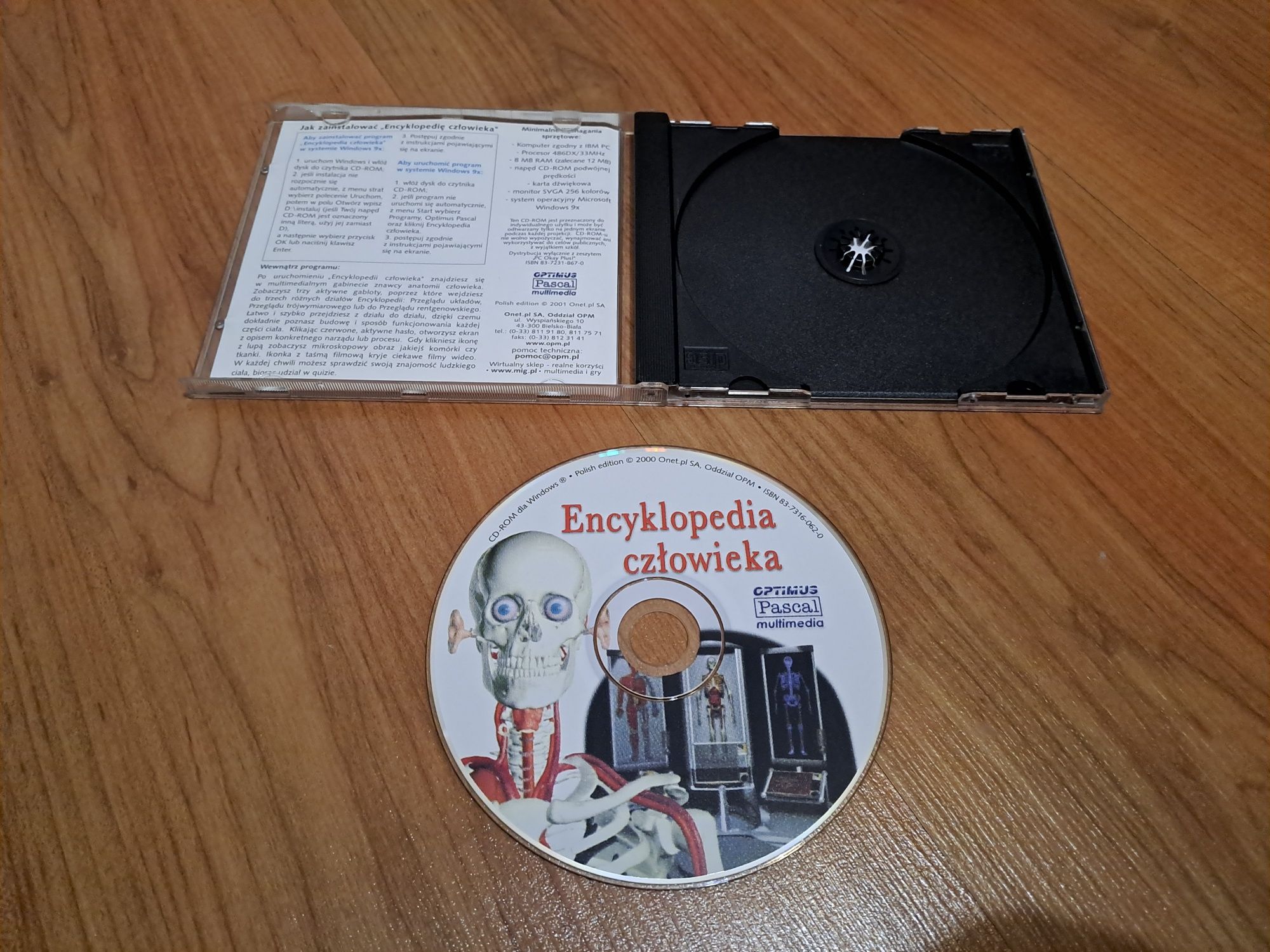 Encyklopedia Człowieka 2000 cd-rom Optimus Pascal multimedia