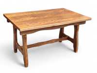 Solidny dębowy stół rozkładany w rustykalnym stylu, prostokątny