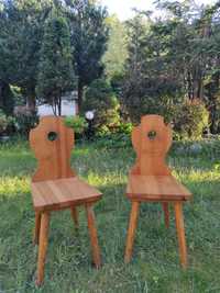 Krzesła drewniane ludowe cepelia PRL retro
