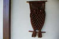 Makrama duża sowa handmade do kolekcji