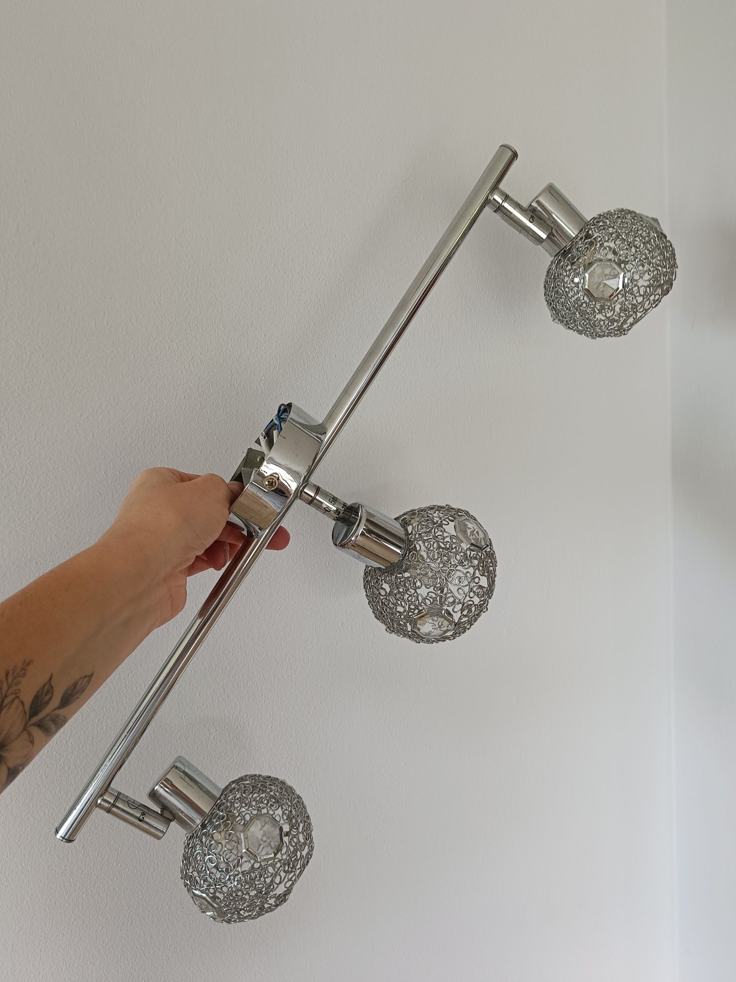 Lampa salonowa srebrna