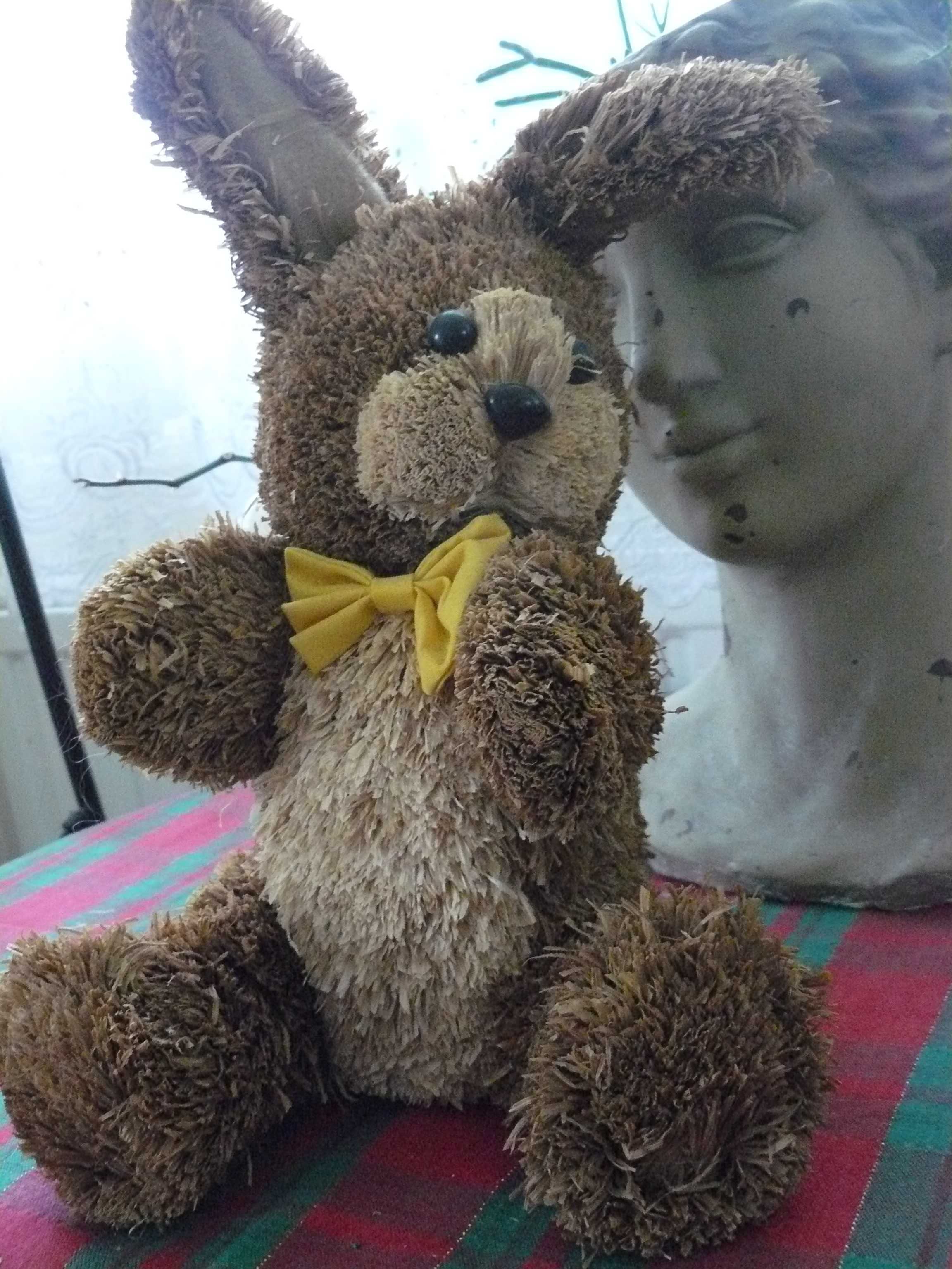 Zając królik ozdoba 31 cm + jajko handmade wstążeczka ceki