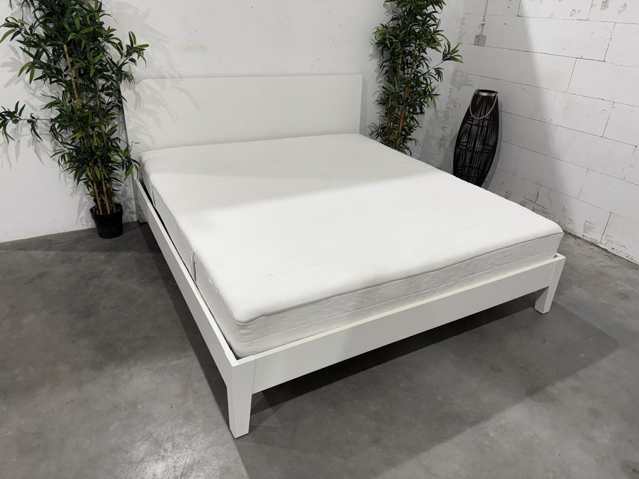 Ładne białe łóżko Ikea Norldi 180x200 materac sprężyna super stan