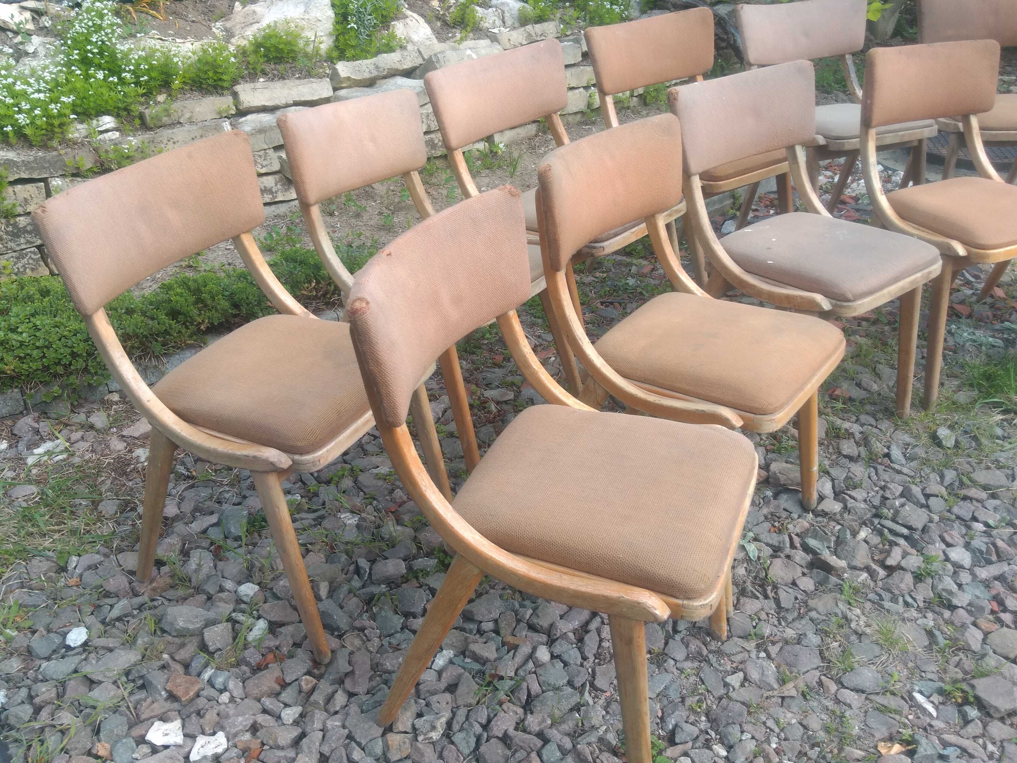 stare oryginalne fotele vintage PRL typ Lisek, Muszelka Celia, Puchała
