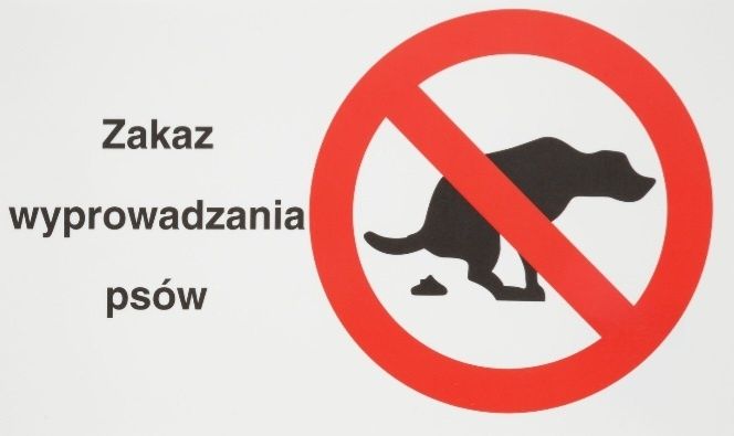 Tabliczka zakaz wyprowadzania psów