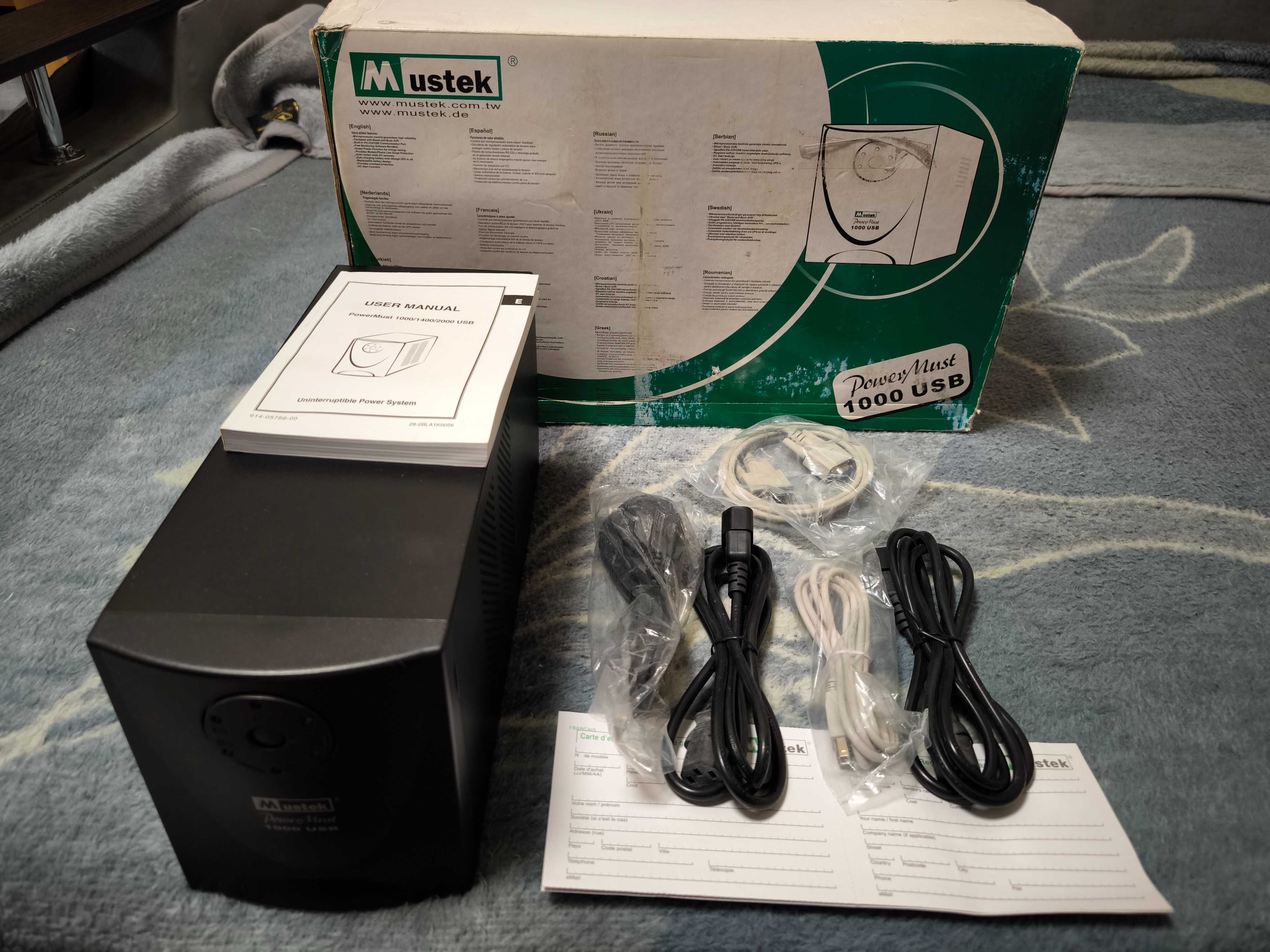 Новый источник бесперебойного питания Mustek 1000 USB