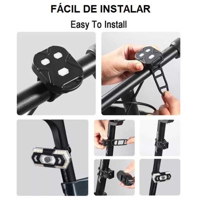 Luz de Alerta USB para Bicicletas,Trotinetes, Motos, entre outros