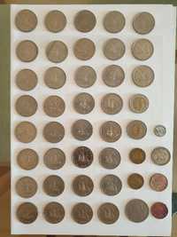 Conjunto de moedas nacionais antigas